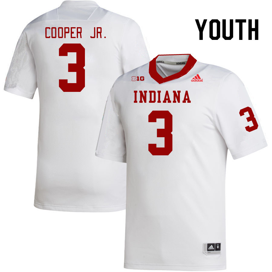 Youth #3 Omar Cooper Jr. Indiana Hoosiers College Football Jerseys Stitched-White